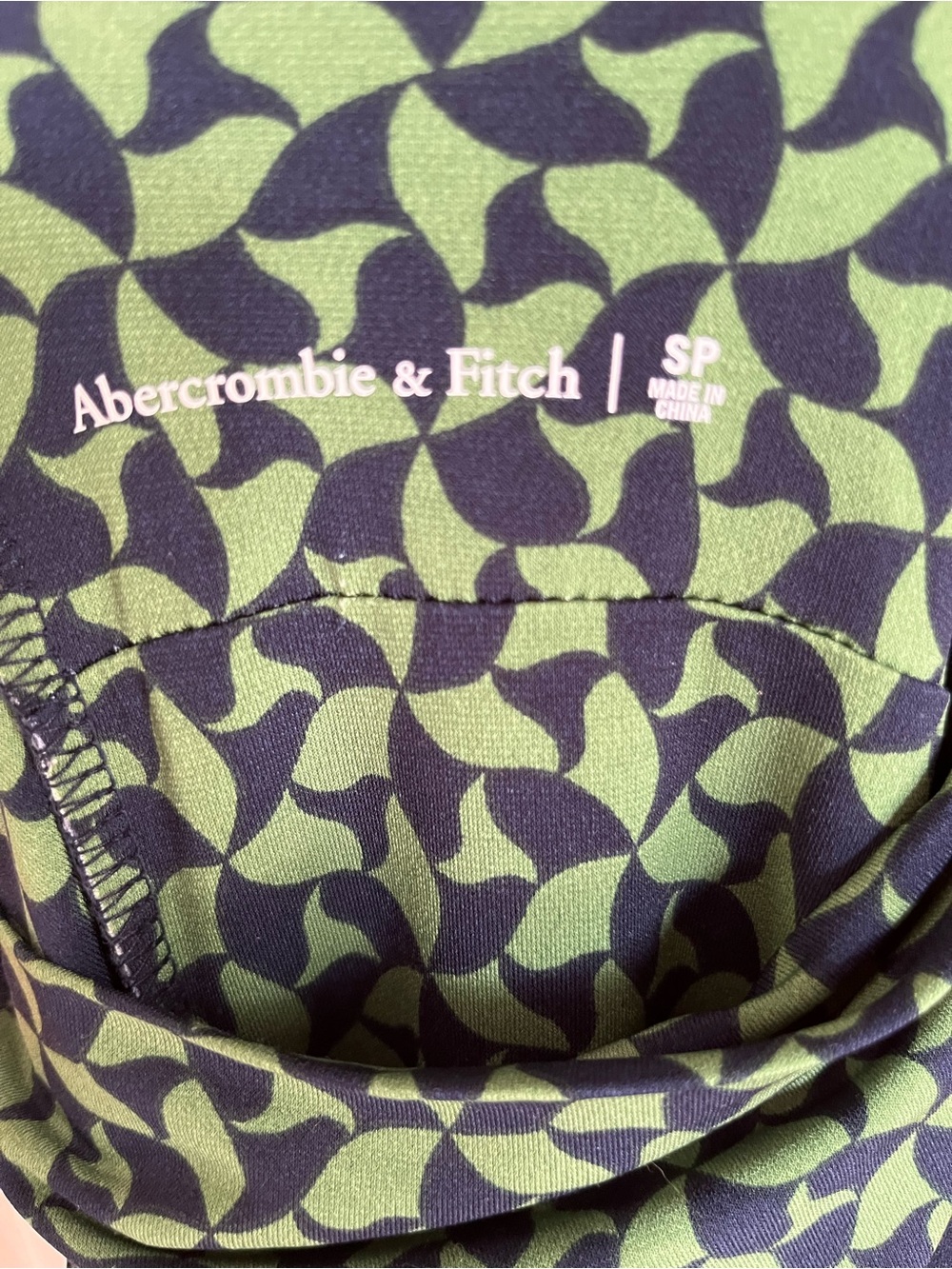Abercrombie & Fitch Green Patterned Slip Midi Dress with Cross-Back Straps - Picture 3 of 6